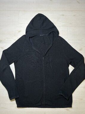 Theory "Melker Breach" Full-Zip Hooded Sweater Jacket Size L (Fits Like XXL)